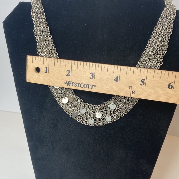 20" Silver Toned Multi Strand Chain Necklace - Picture 8 of 10